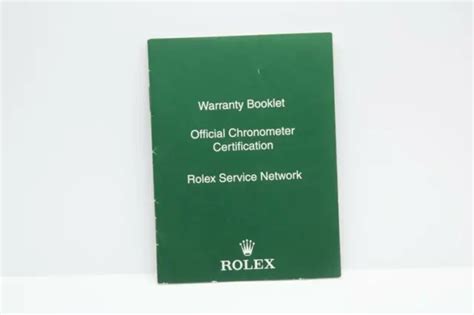 Original Rolex Original Official Chronometer Certificate Booklet